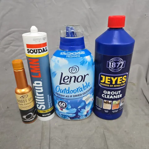 APPROX 5 ASSORTED HOUSEHOLD ITEMS TO INCLUDE LENOR, JEYES AND SILICONE 