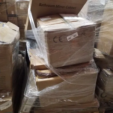 PALLET CONTAINING ASSORTED PRODUCTS INCLUDING BATHROOM MIRROR CABINET & TRAMPOLINE