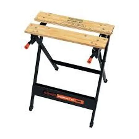 BOXED BLACK & DECKER WORKMATE BLACK & ORANGE 170MM MULTI-FUNCTION WORKBENCH - WM301-XJ