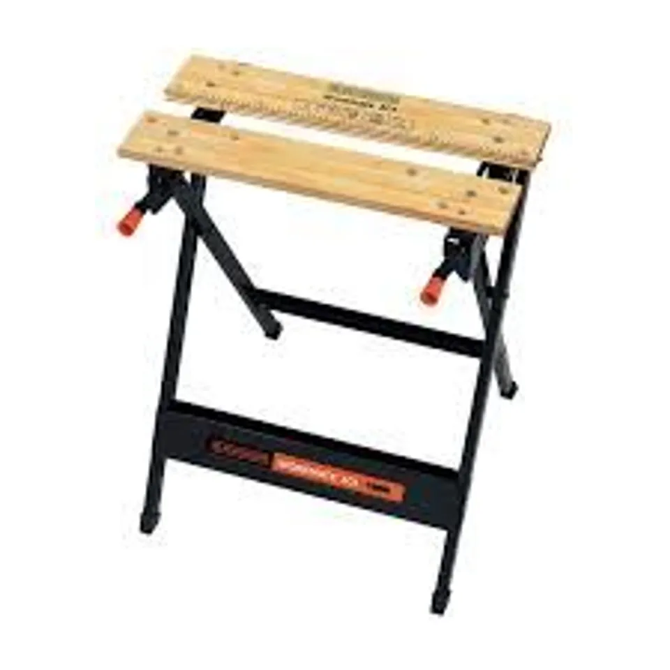BOXED BLACK & DECKER WORKMATE BLACK & ORANGE 170MM MULTI-FUNCTION WORKBENCH - WM301-XJ 