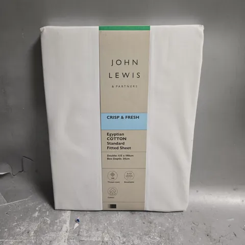 JOHN LEWIS EGYPTIAN COTTON STANDARD FITTED SHEET - DOUBLE 
