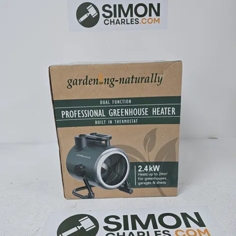 GARDEN GREENHOUSE HEATER – 2.4 KW, THERMOSTAT, IP24 SPLASHPROOF