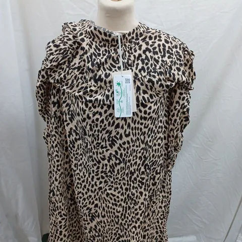 ALBARAY MONO ANIMAL MIDI DRESS - UK 10