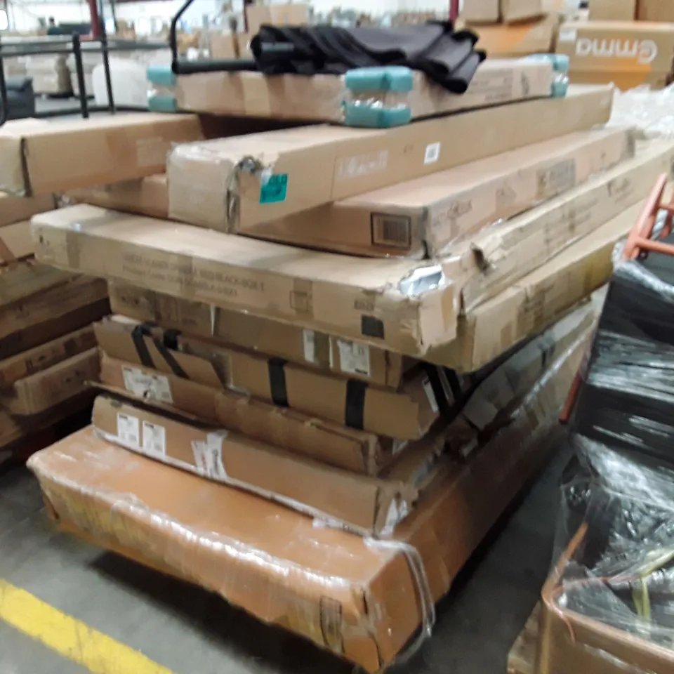 PALLET CONTAIN AN ASSORTMENT OF INCOMPLETE FLAT PACK FURNITURE 