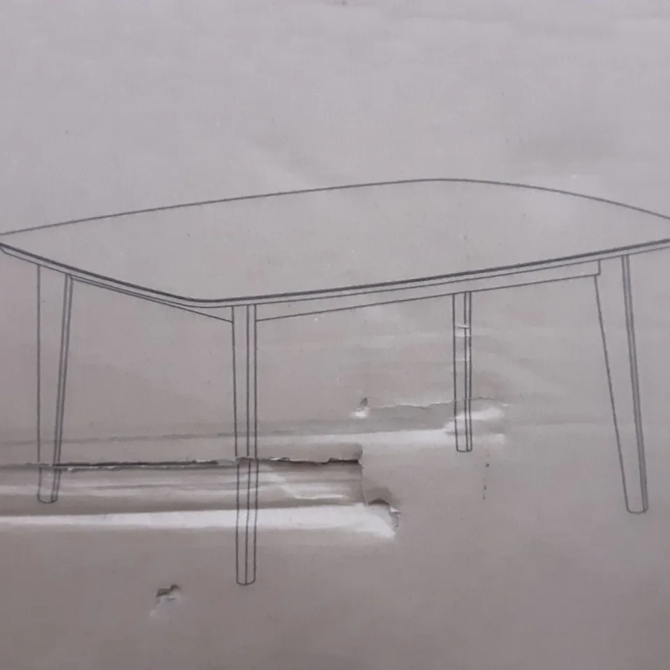 BOXED ARAMIS DINING TABLE IN WHITE / LIMED WOOD