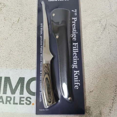 SNOWBEE 7" PRESTIGE FILLETING KNIFE β PAKKAWOOD HANDLE (MODEL NO. 19317)