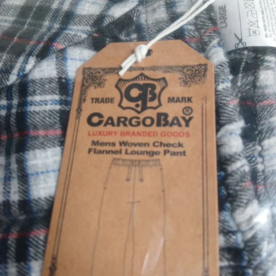 CARGO BAY MEN'S WOVEN CHECK FLANNEL LOUNGE PANTS – LARGE (UK L)