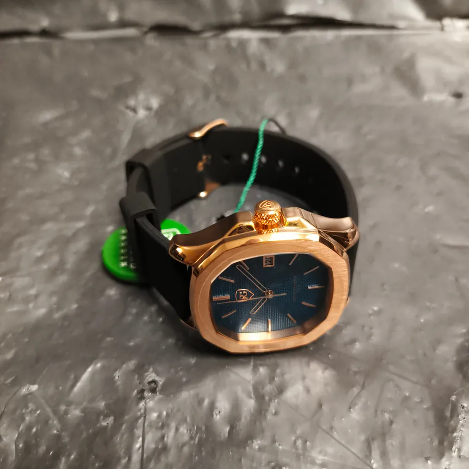 MENS RAYMOND GAUDIN WATCH – 316 STAINLESS STEEL CASE – JPN MOVEMENT – BLUE DIAL – RUBBER STRAP