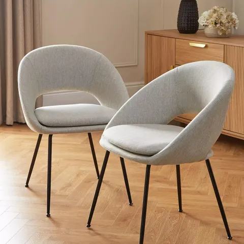 PAIR OF AURELIA CHAIRS IN NATURAL/BLACK - COLLECTION ONLY