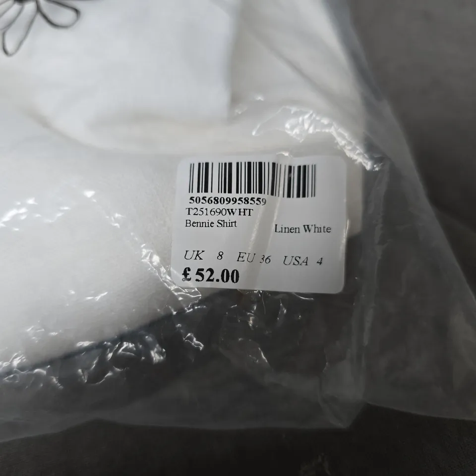 NOBODY'S CHILD BENNIE SHIRT - LINEN WHITE, UK 8 (EU 36, USA 4)