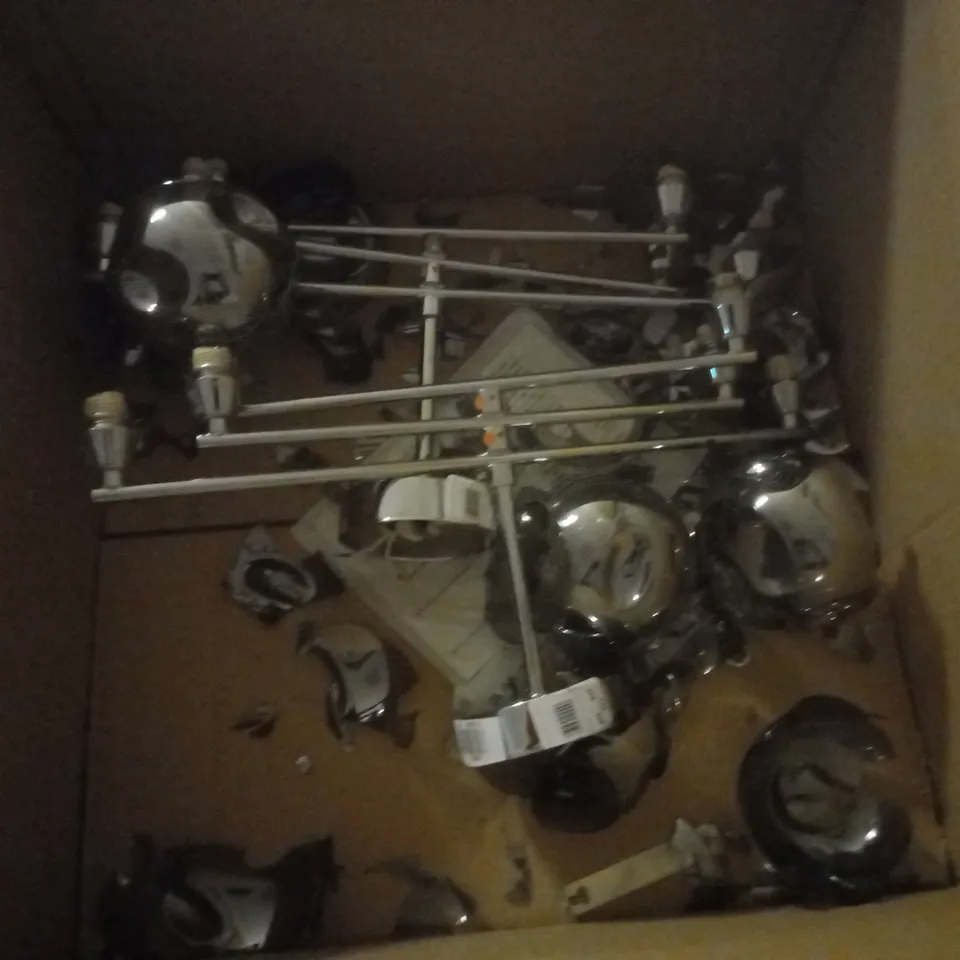 TWO 6-LIGHT BRUSHED METAL FIXTURES
