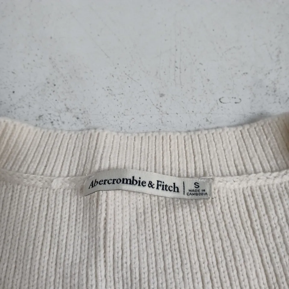 ABERCROMBIE & FITCH KNITTED SLEEVELESS CARDIGAN – UK SIZE S