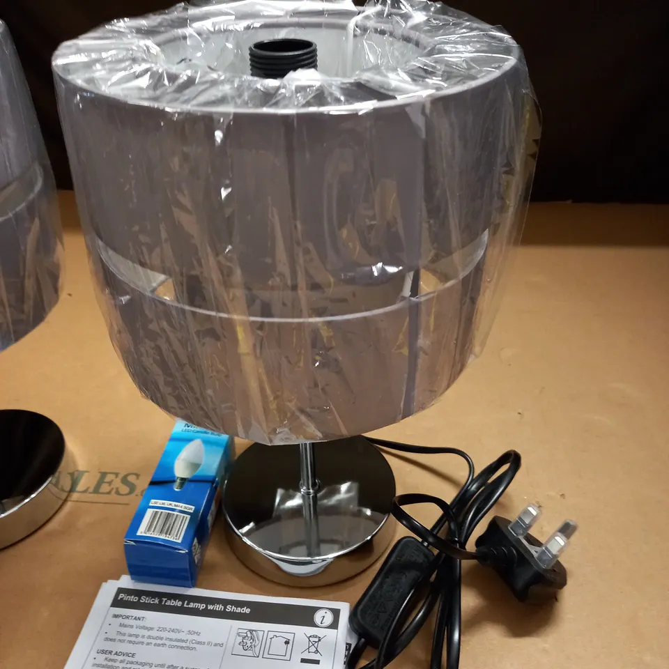 LOT OF 2 PINTO STICK TABLE LAMPS WITH SHADE