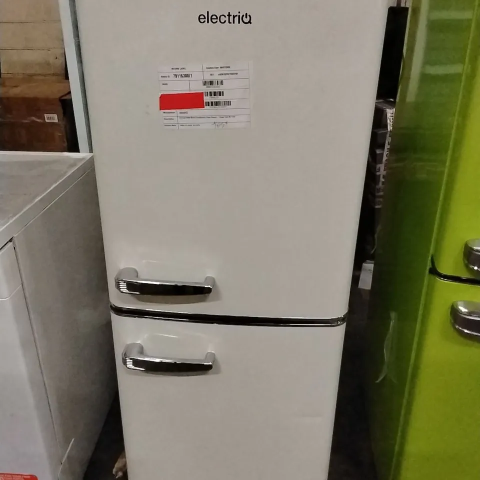 ELECTRIQ 153 LITRE 60/40 RETRO FREESTANDING FRIDGE FREEZER - CREAM TOTAL NO FROST