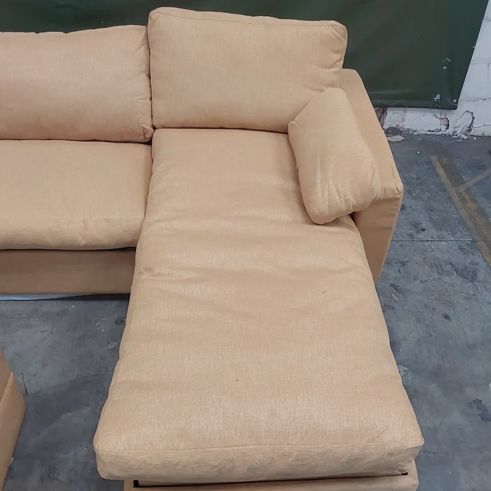 QUALITY DESIGNER ASHWELL CORNER CHAISE STORAGE SOFA BED WITH STORAGE OTTOMAN/FOOTSTOOL - MARIGOLD FABRIC