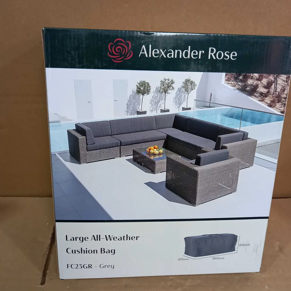 ALEXANDER ROSE LARGE ALL-WEATHER CUSHION BAG GREY 