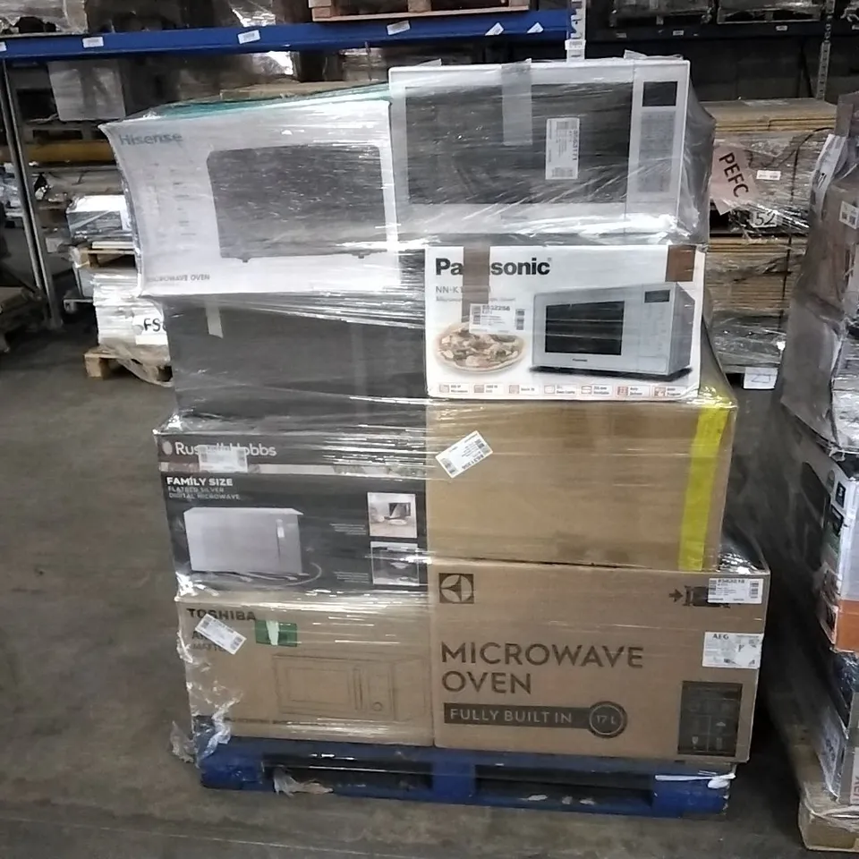 PALLET OF APPROXIMATELY 15 UNPROCESSED RAW RETURN MICROWAVES TO INCLUDE:  