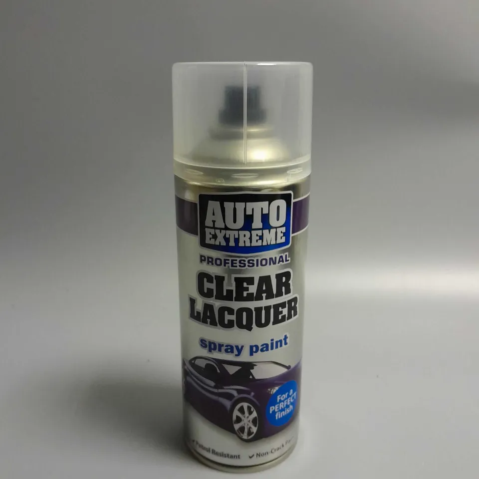 APPROXIMATELY 12 AUTO EXTREME CLEAR LACQUER SPRAY PAINT 400ML