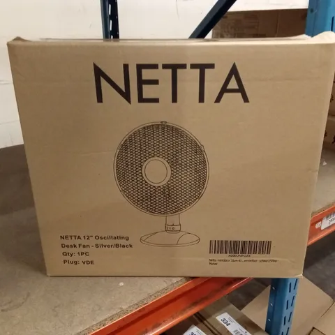SET OF 4 BOXED NETTA 12" OSCILLATING DESK FANS
