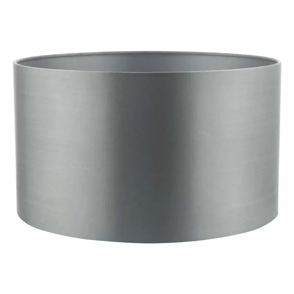 BOXED 30CM SILK/SHANTUNG DRUM LAMPSHADE GREY