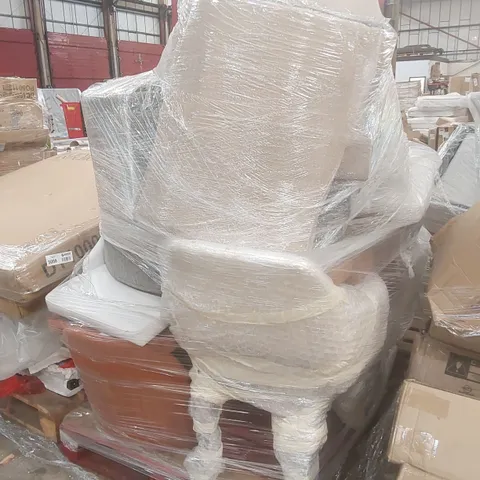 PALLET CONTAINING A LARGE QUANTITY OF ASSORTED DESIGNER FURNITURE PARTS INCLUDING: DINING CHAIR PARTS ECT