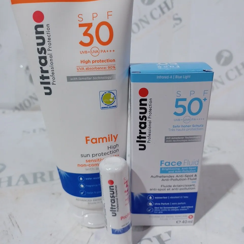 BAGGED SUN PROTECTION , FACE FLUID AND LIP PROTECTION 
