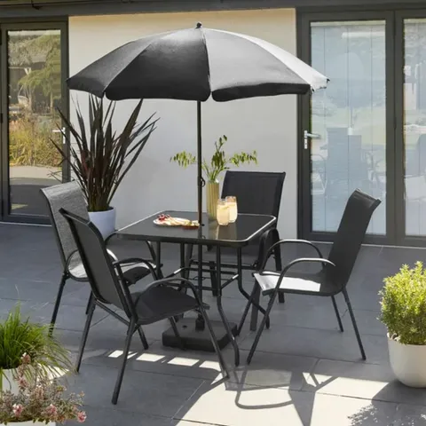 BOXED 6 PIECE METAL GARDEN DINING SET (1 BOX)