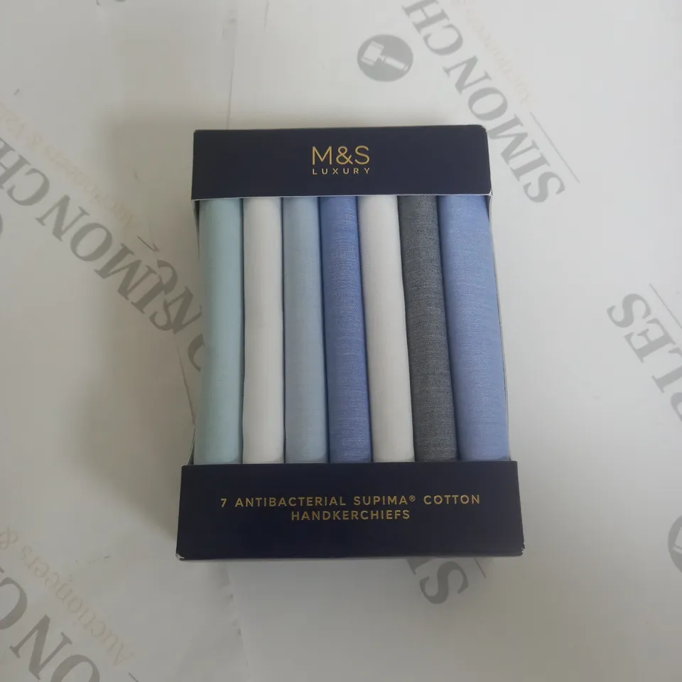 M&S LUXURY 7 ANTIBACTERIAL HANDKERCHIEFS