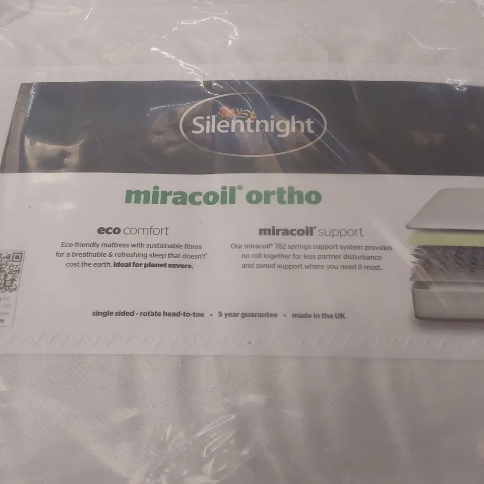 QUALITY BAGGED 5' KINGSIZE SILENTNIGHT ECO COMFORT MICROCOIL ORTHO MATTRESS
