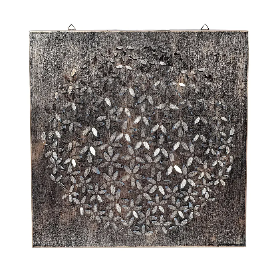 GARDEN STORIES OUTDOOR METAL WALL ART SOLAR LIGHT BOXED