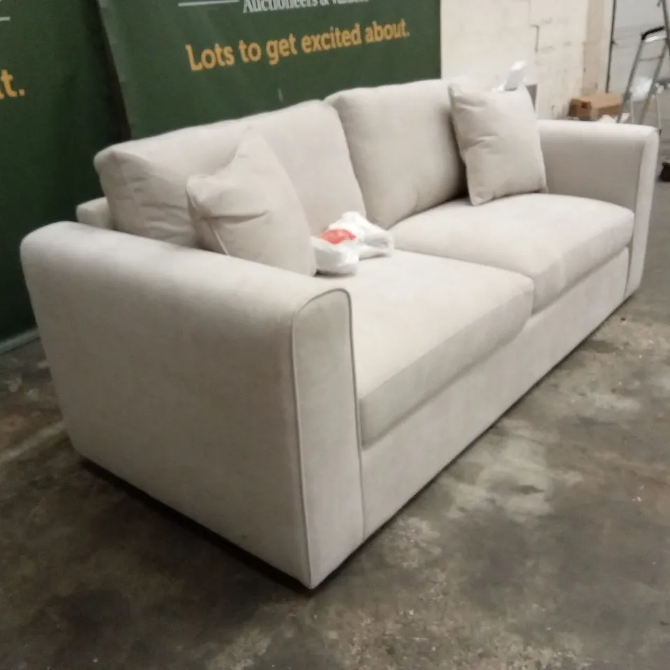 NYLAH 3 SEATER FABRIC SOFA - NATURAL RRP £749