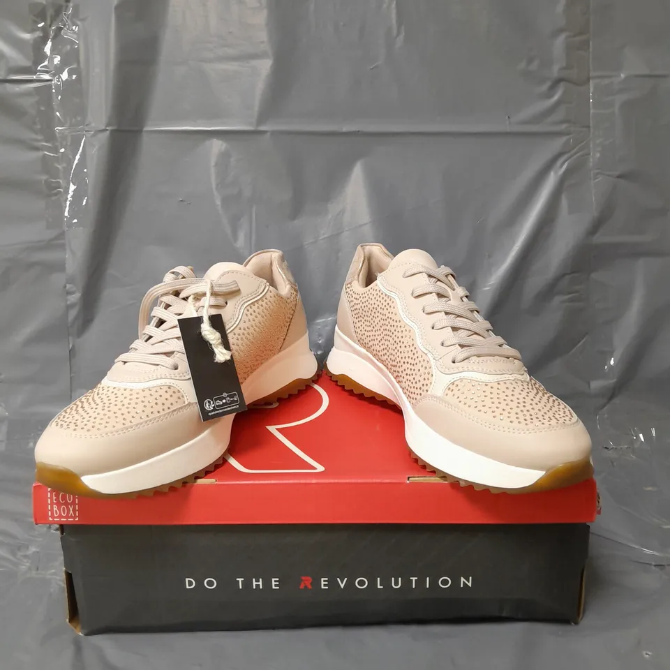 RIEKER SPARKLY TRAINERS ROSE GOLD SIZE 6.5