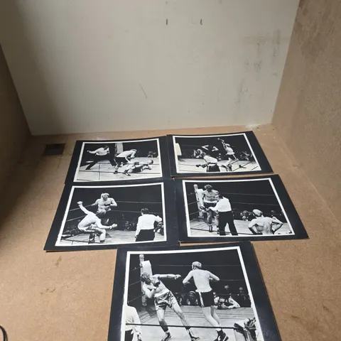 5 X LIVE ACTION BOXING PHOTOS - RICHARD DUNN V BERND AUGUST AT ROYAL ALBERT HALL 1976