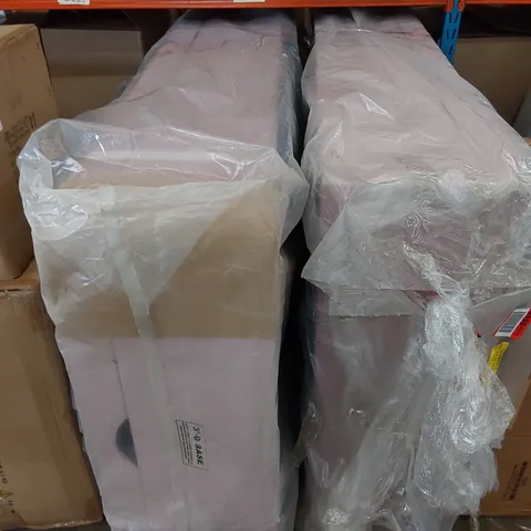 BAGGED 2X UPHOLSTERED OTTOMAN SINGLE BED PINK (2 ITEMS)