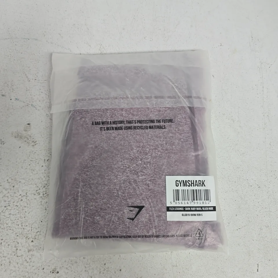 BAGGED GYMSHARK FLEX LEGGINGS IN DARK RUBY - S