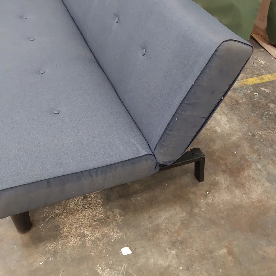 DESIGNER CLICK CLACK SOFA BED BLUE FABRIC 
