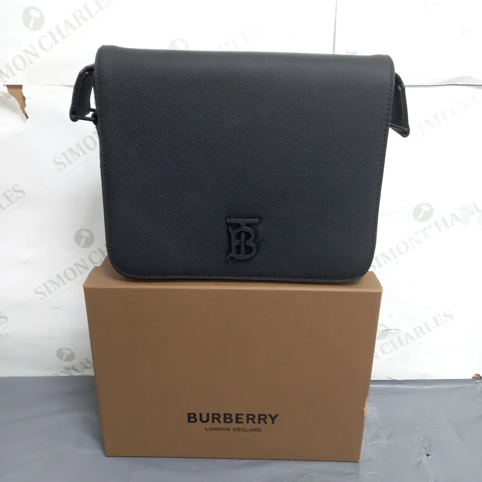 BURBERRY ALFRED MENS BLACK LEATHER CROSSBODY BAG