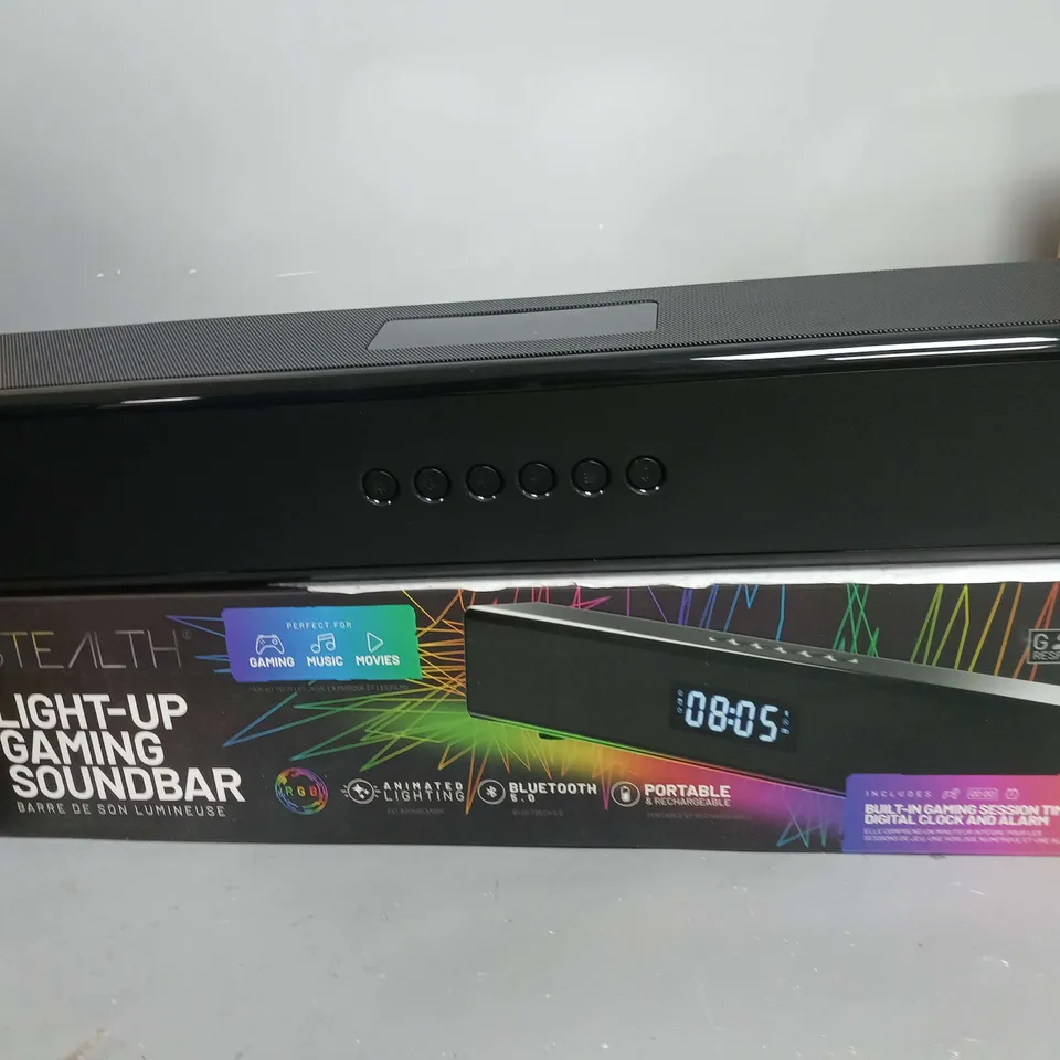 LED LIGHT UP RECHARGEABLE PORTABLE SOUNDBAR RRP £39.99