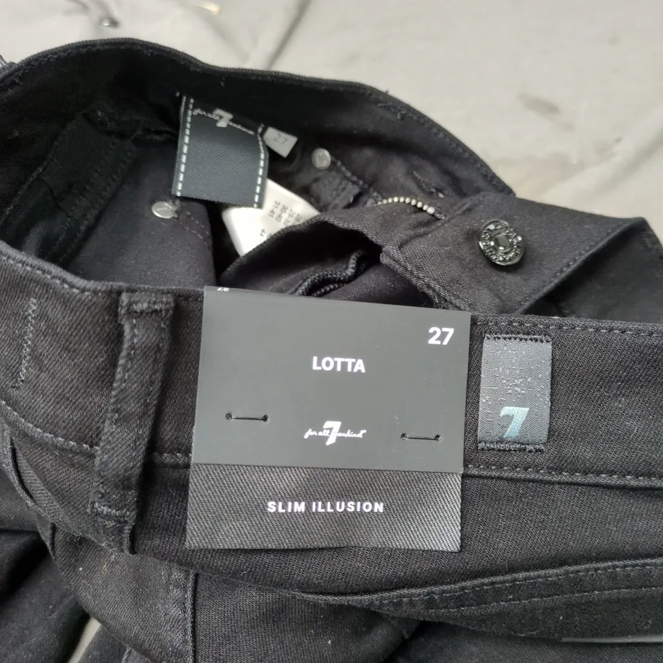 7 FOR ALL MANKIND LOTTA SLIM ILLUSION SOHO NIGHT SIZE 27 BLACK DENIM TROUSERS