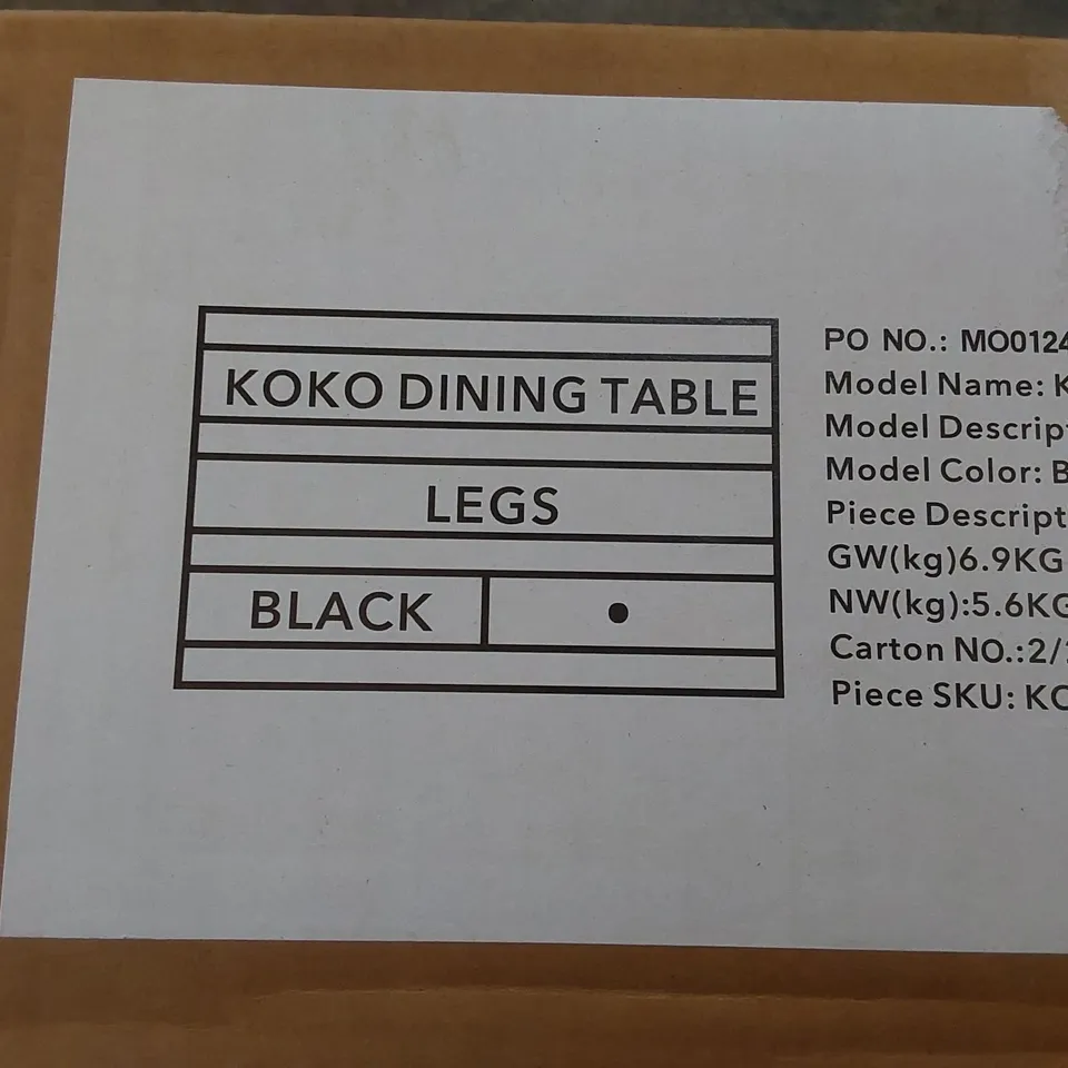 BOXED KOKO DINING TABLE ROUND BLACK LEGS - LEGS ONLY 