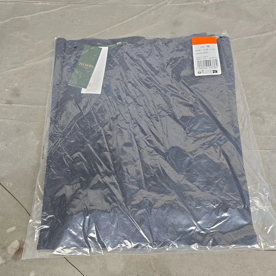 HOBBS LAURA SKIRT – NAVY IVORY, UK 10 (EU 36 / ES 38 / US 6)