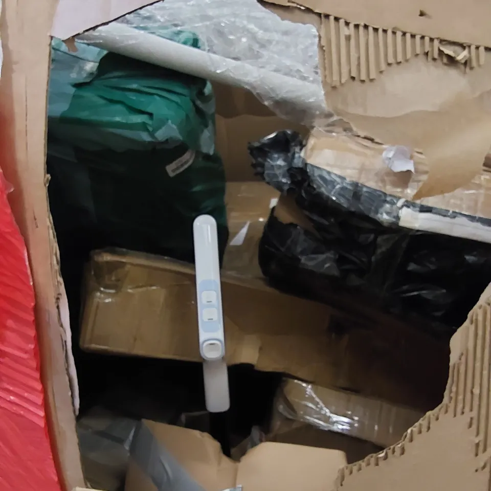PALLET TO CONTAIN ASSORTED HOUSEHOLD PRODUCTS. INCLUDES VACUUM CLEANER, BOXED FURNITURE ETC