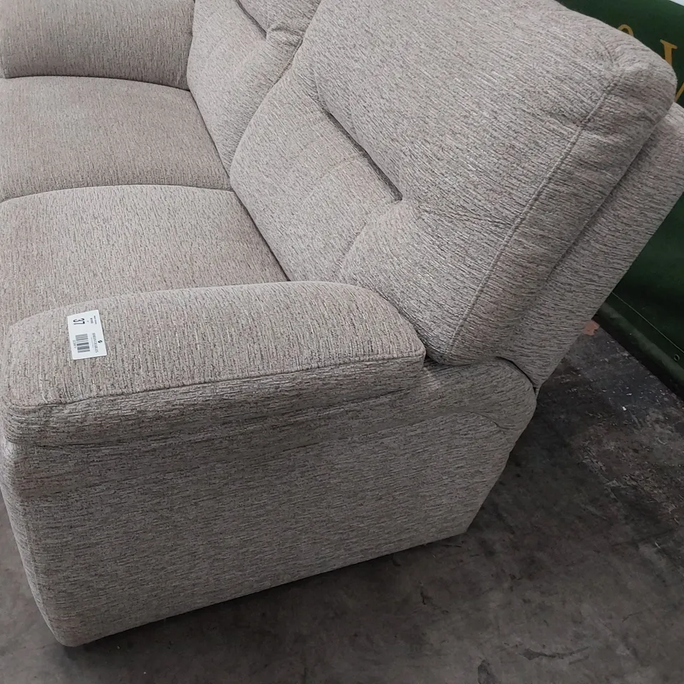QUALITY BRITISH MADE LOUNGE Co TWO SEATER SOFA LIGHT GREY FABRIC 