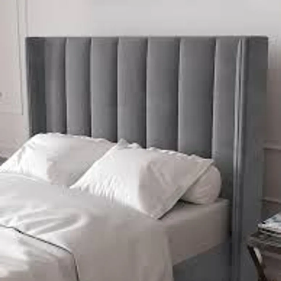BOXED DAKOTA KING SIZE HEADBOARD - GREY (1 BOX)
