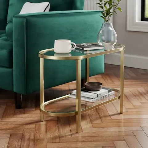 BOXED SOFIA LONG SIDE TABLE - GOLD (1 BOX)