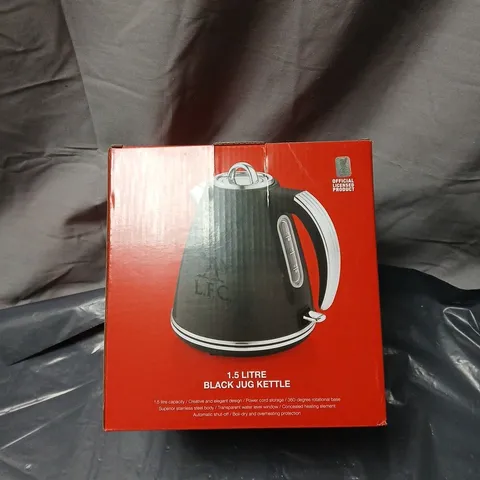 LIVERPOOL FC 1.5 LITRE BLACK JUG KETTLE – BOXED. OFFICIAL PRODUCT