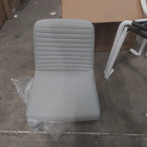 BOXED PAIR OR DESIGNER FABRIC DINING CHAIRS - GREY