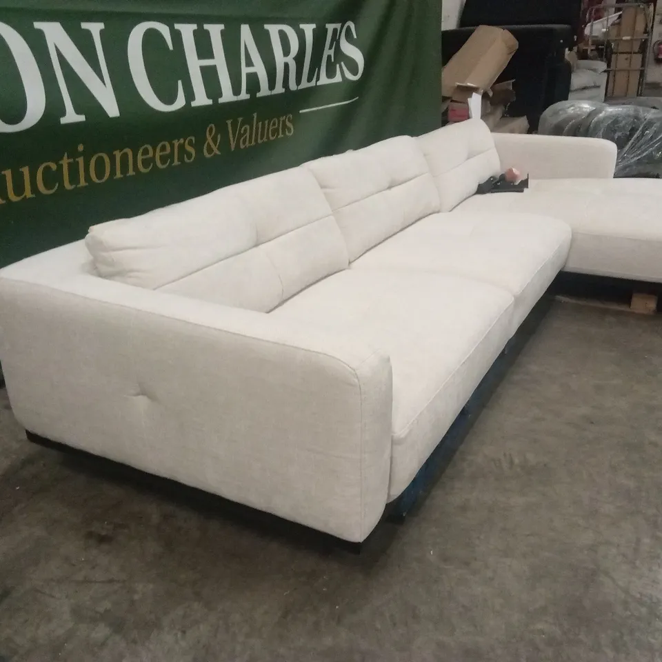DANETTI COLTON RIGHT HAND CORNER CHAISE IVORY WOVEN CHENILLE RRP £2549