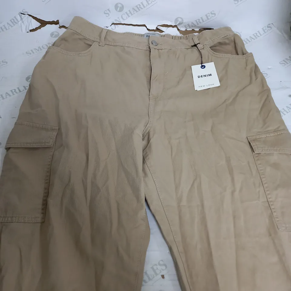 NEW LOOK DENIM TAN TROUSERS - SIZE 18