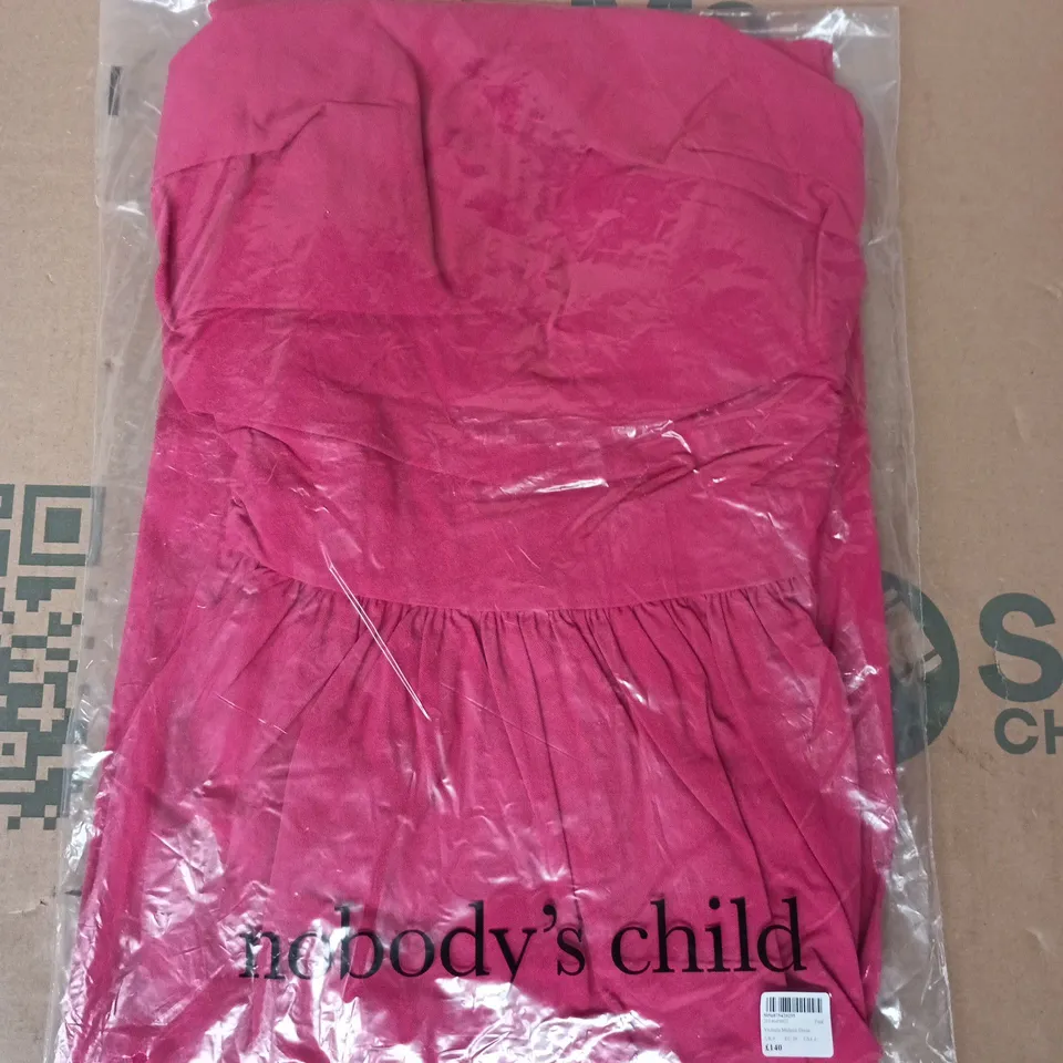 BAGGED NOBODY'S CHILD VICTORIA MIDAXII DRESS IN PINK SIZE UK 8